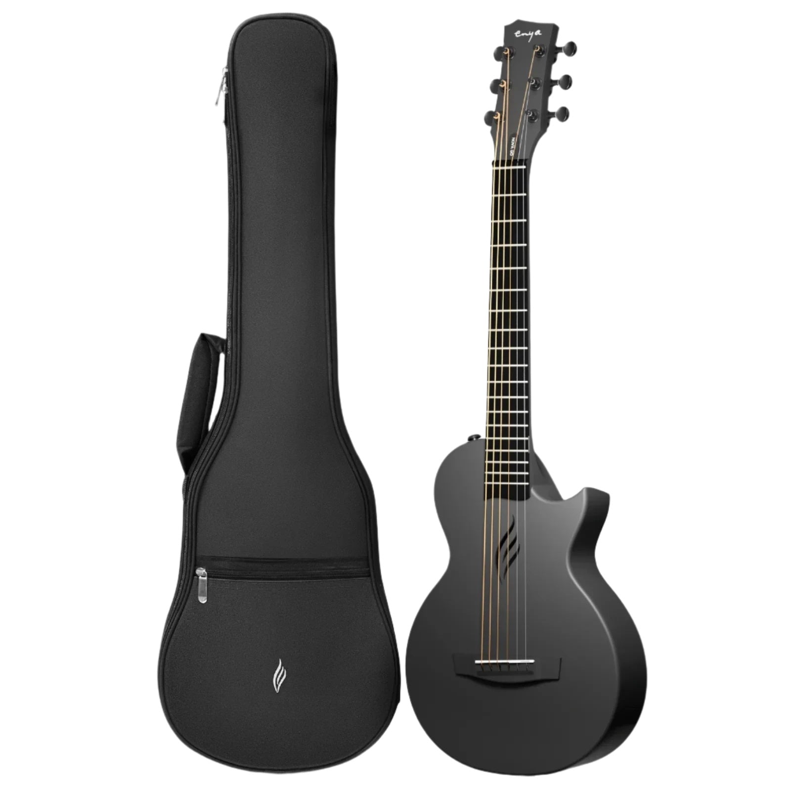 Enya Nova Go Mini Black Carbon fibre Less Than 1/2 Size Acoustic Guitar!, Acoustic Guitar for sale at Richards Guitars.