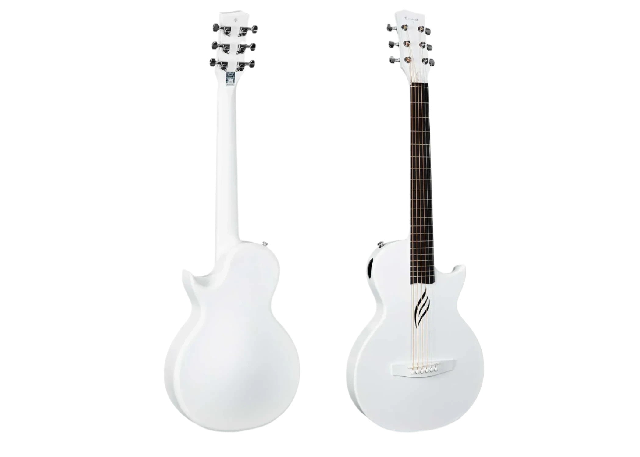 Enya Nova Go White Carbon Fibre 1/2 size Travel Guitar, Acoustic Guitar for sale at Richards Guitars.