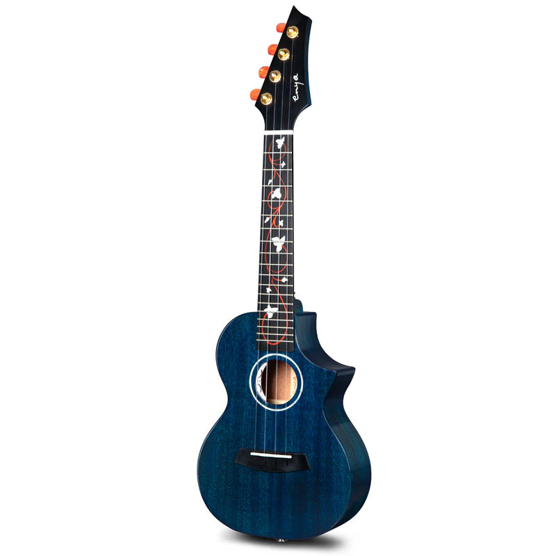 Enya EUT-M6 BL All solid Mahogany Blue, Ukulele for sale at Richards Guitars.