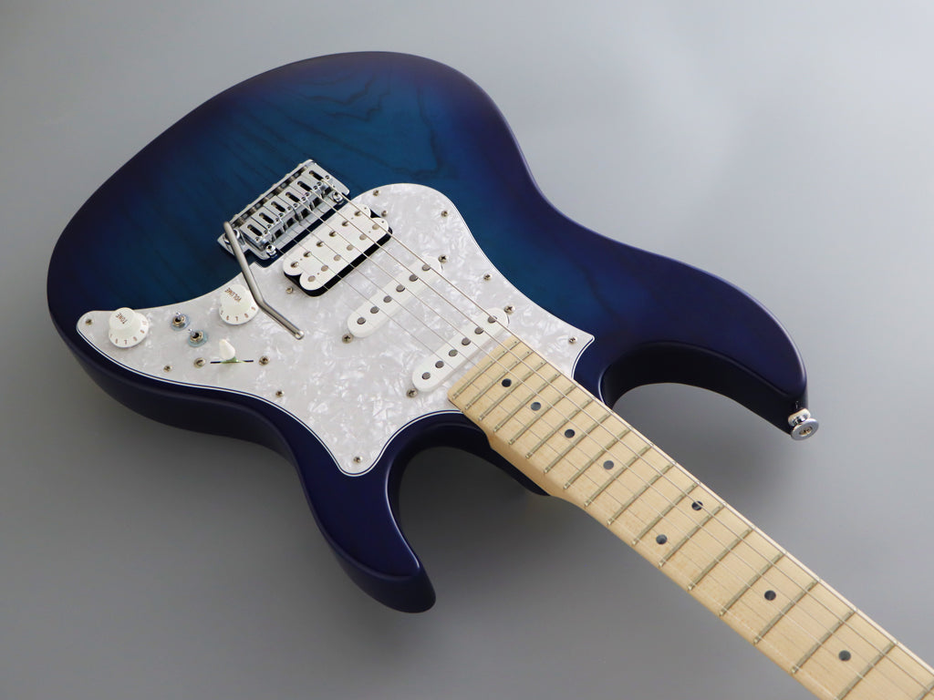 FGN Guitars Expert Odyssey SBB See-Thru Blue Burst, Electric Guitar for sale at Richards Guitars.