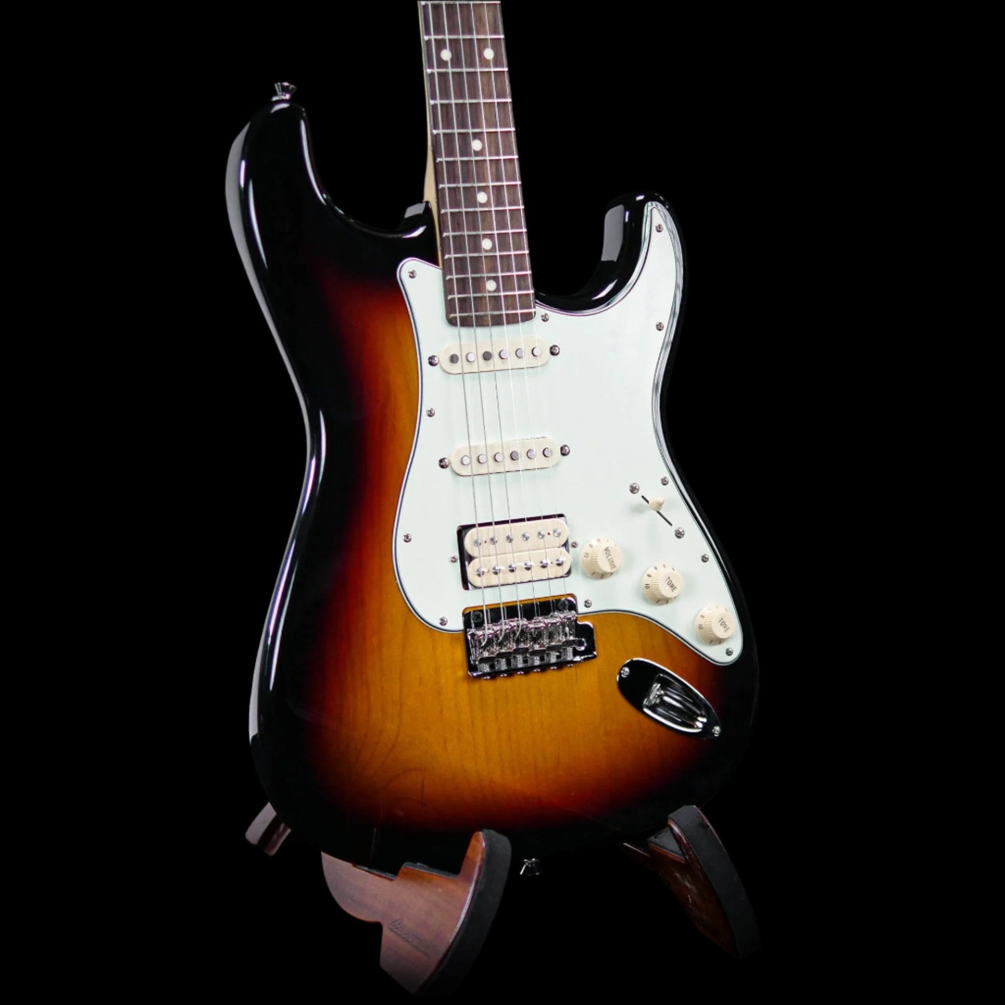 FGN Neoclassic NST110RAL (Alder HSS 3 Tone Sunburst), Electric Guitar for sale at Richards Guitars.