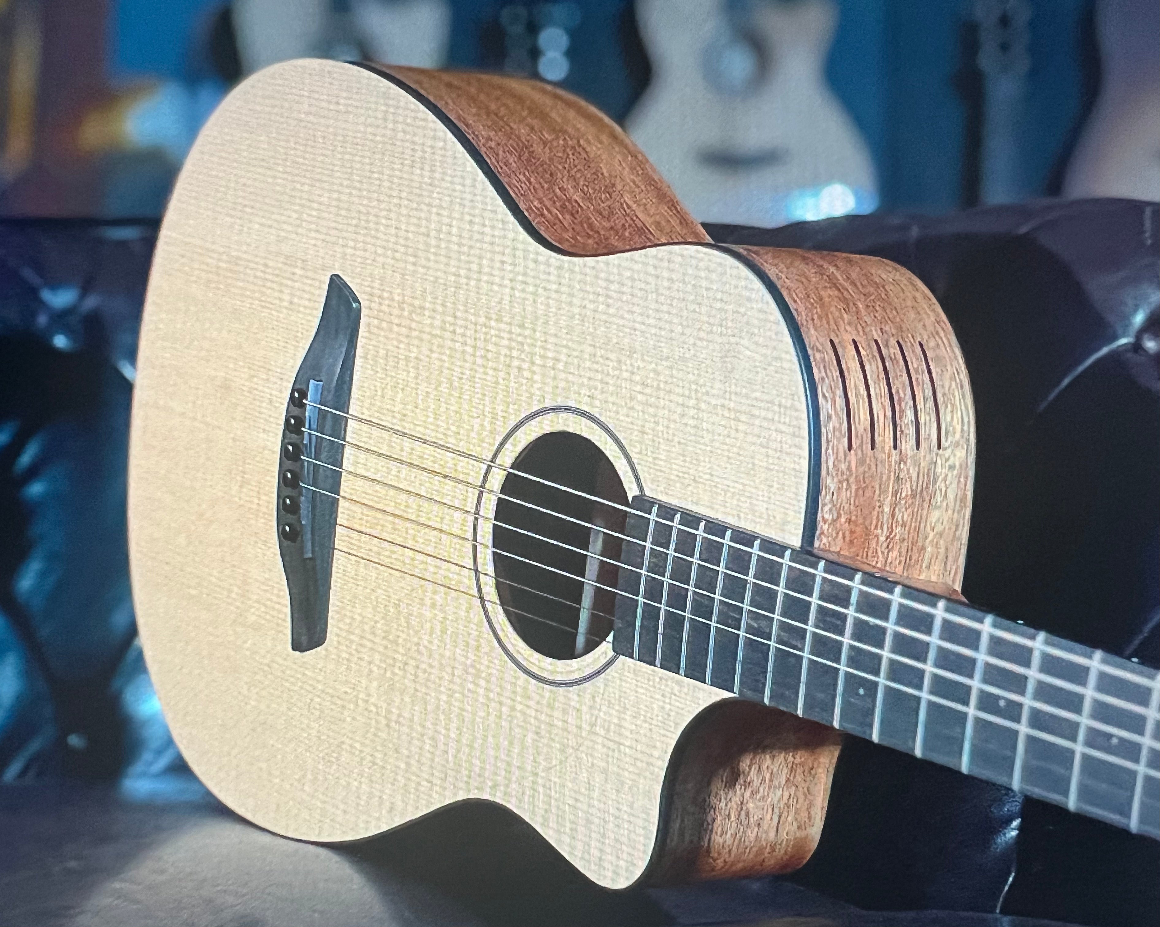 Furch Pioneer CM: Western red cedar top with African mahogany back and sides (Furch Mini / Travel Guitar), Acoustic Guitar for sale at Richards Guitars.