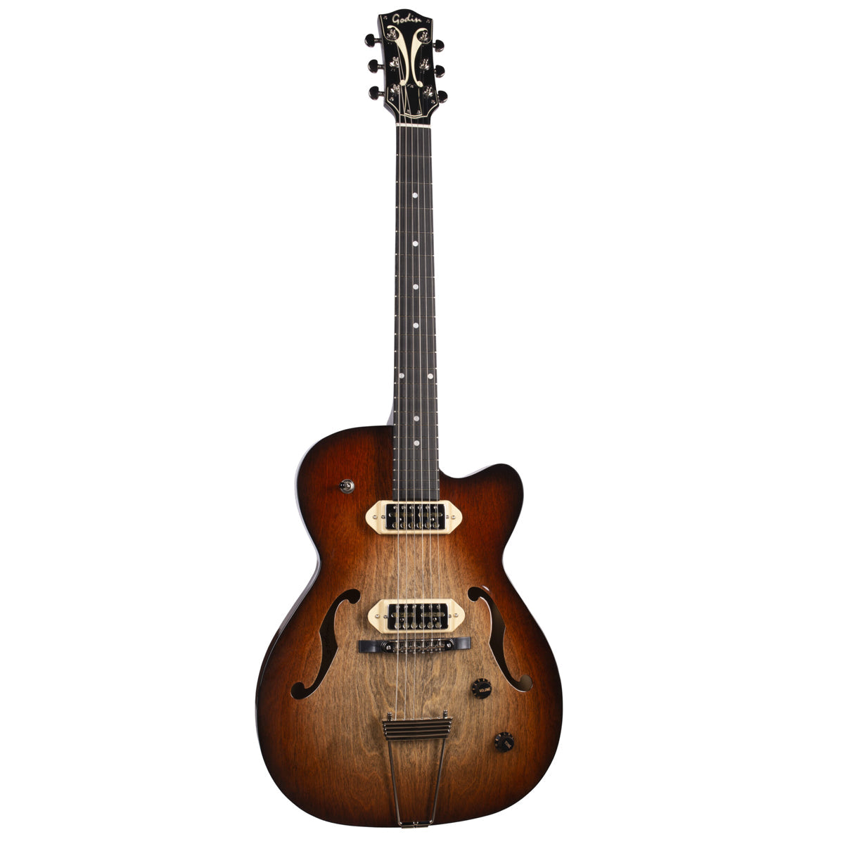 Godin 5th Avenue Thin Line Semi-Acoustic Guitar ~ Vintage Burst, Electric Guitar for sale at Richards Guitars.