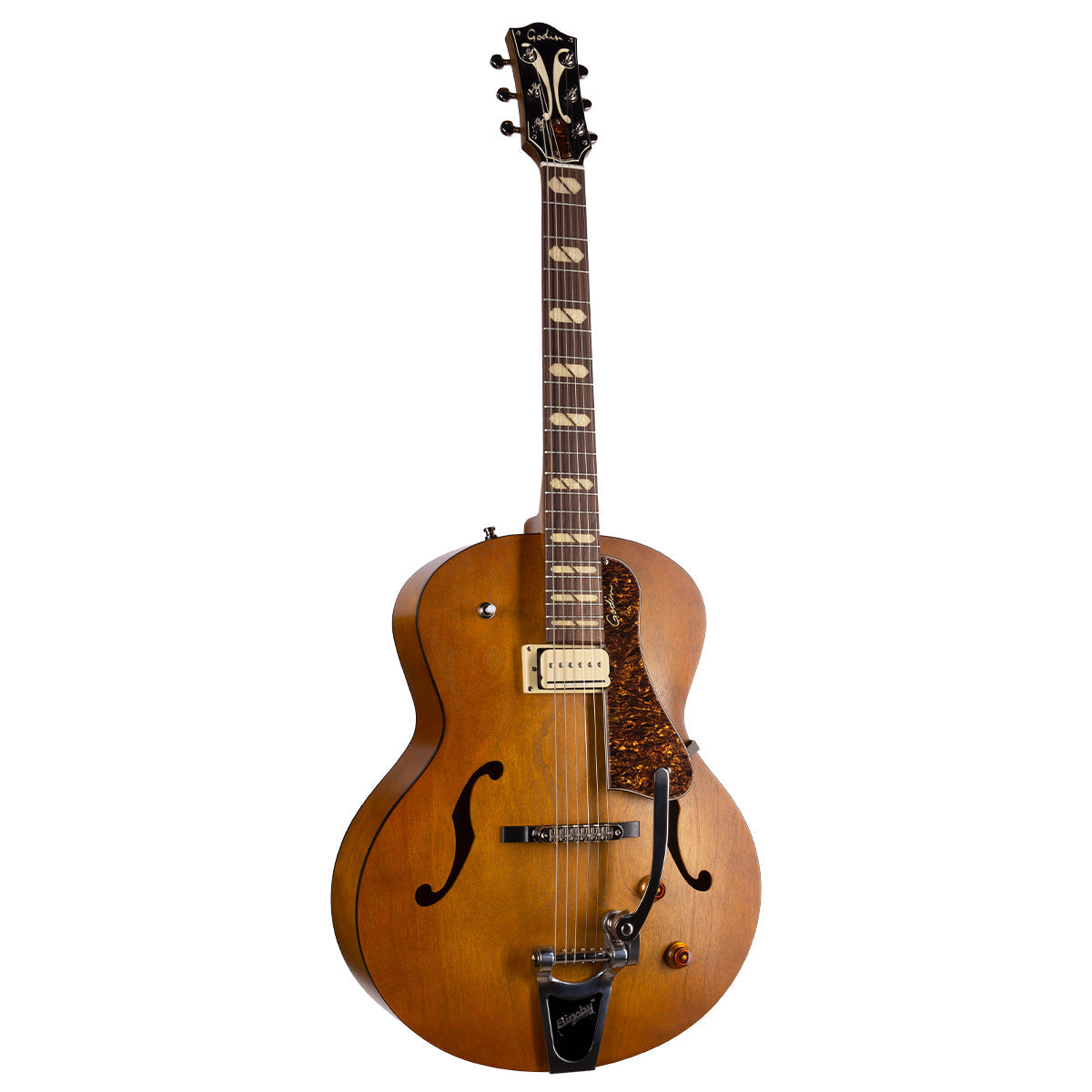 Godin 5th Avenue Jumbo P-Rail Semi-Acoustic Guitar ~ Harvest Gold, Electric Guitar for sale at Richards Guitars.