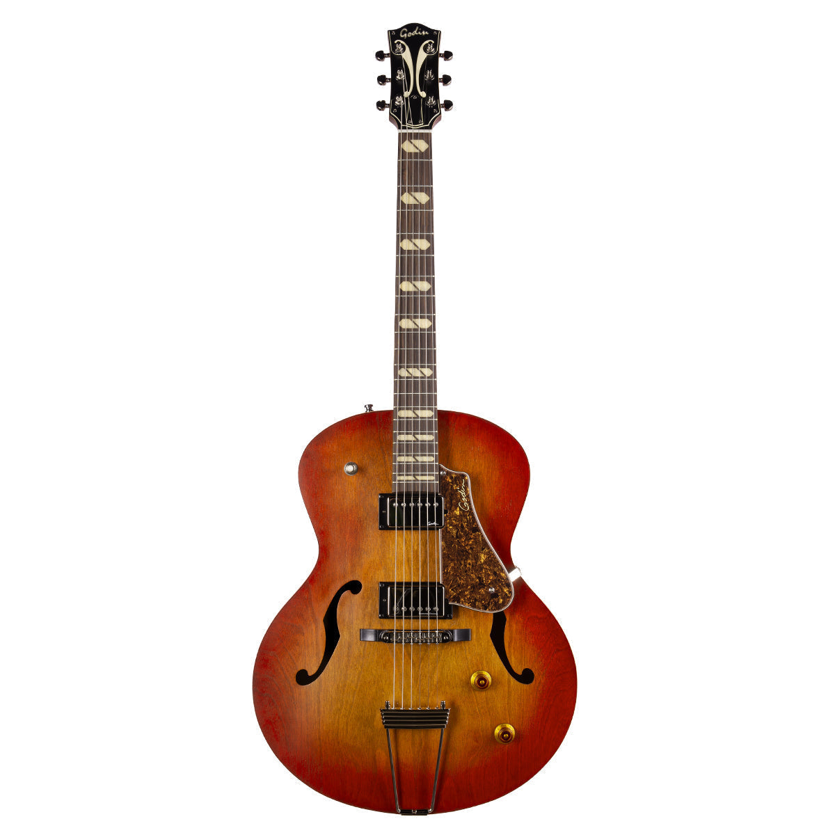 Godin 5th Avenue Jumbo Semi-Acoustic Guitar ~ Memphis Sun, Electric Guitar for sale at Richards Guitars.