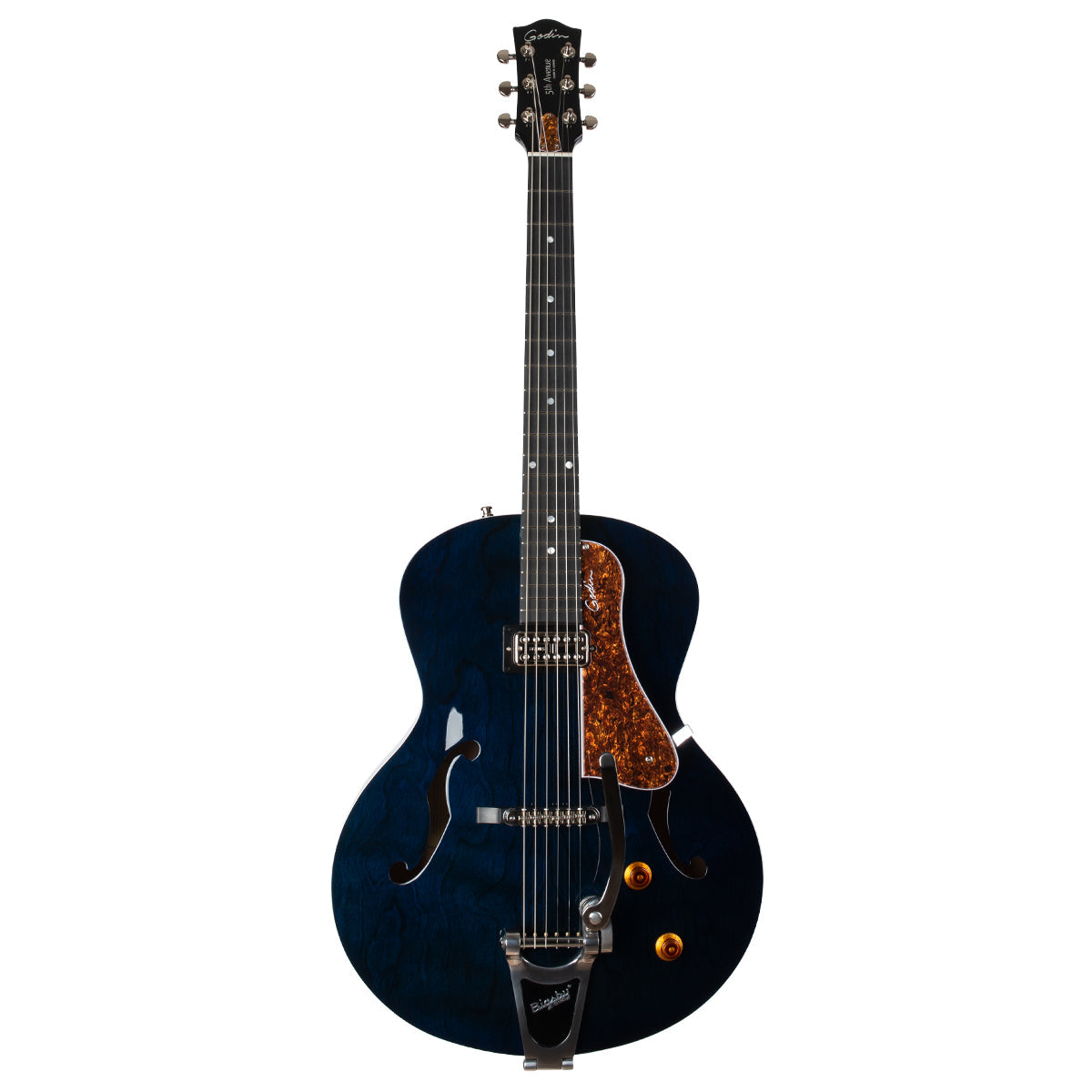 Godin 5th Avenue Semi-Acoustic Guitar ~ Nightclub Indigo Blue, Electric Guitar for sale at Richards Guitars.