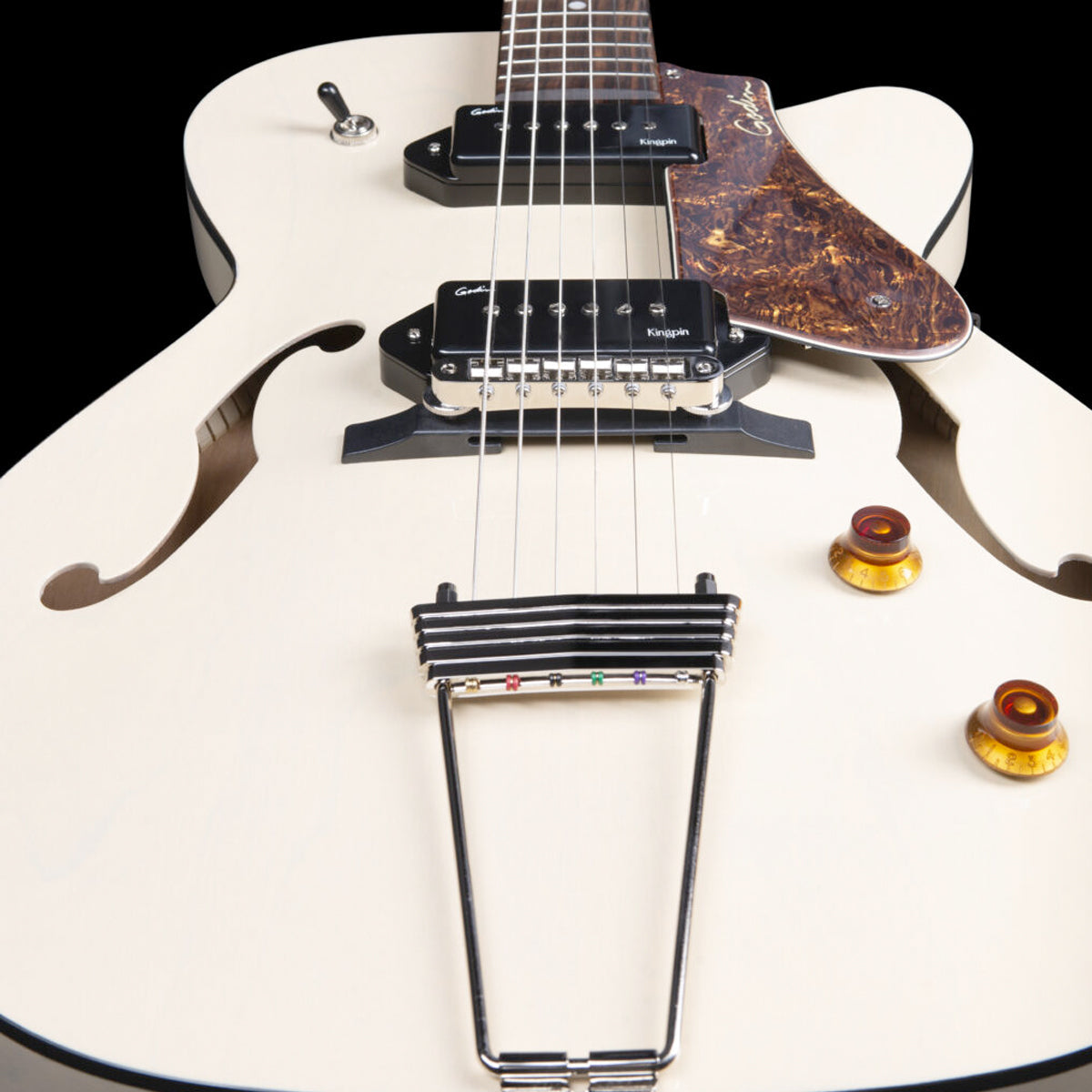 Godin 5th Avenue Thin Line Kingpin P90 Semi-Acoustic Guitar ~ Trans Cream, Electric Guitar for sale at Richards Guitars.