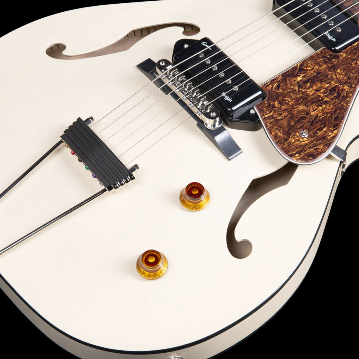 Godin 5th Avenue Thin Line Kingpin P90 Semi-Acoustic Guitar ~ Trans Cream, Electric Guitar for sale at Richards Guitars.