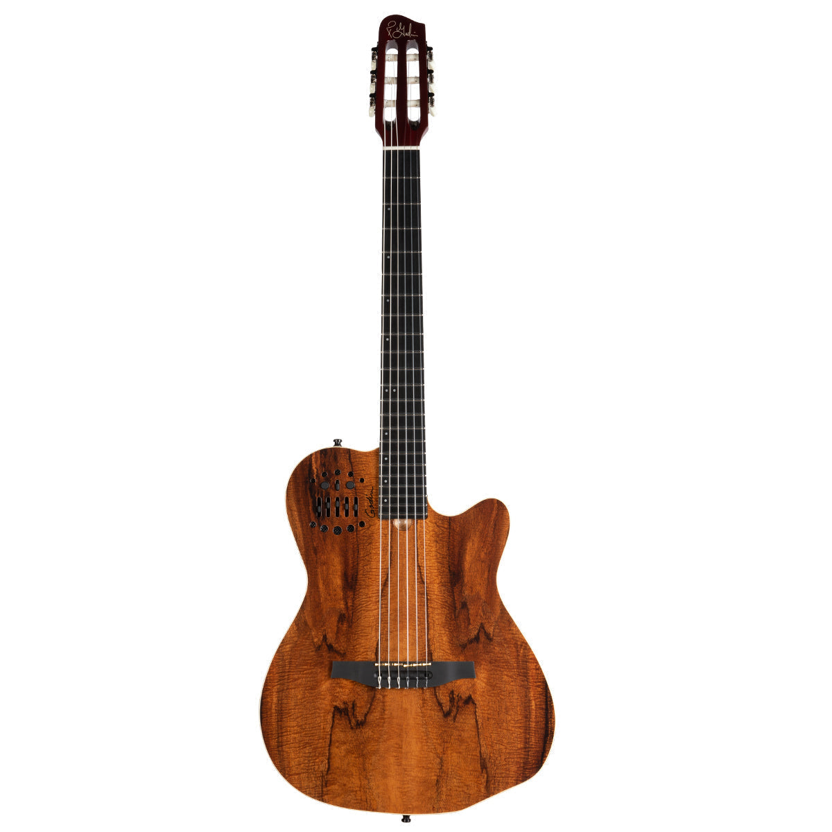 Godin ACS Nylon 2 Voice Guitar ~ Koa Extreme Figure HG, Electro Nylon Strung Guitar for sale at Richards Guitars.