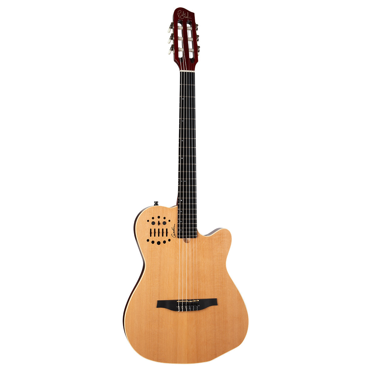 Godin ACS Slim Nylon 2 Voice Guitar ~ Cedar Natural, Electro Nylon Strung Guitar for sale at Richards Guitars.