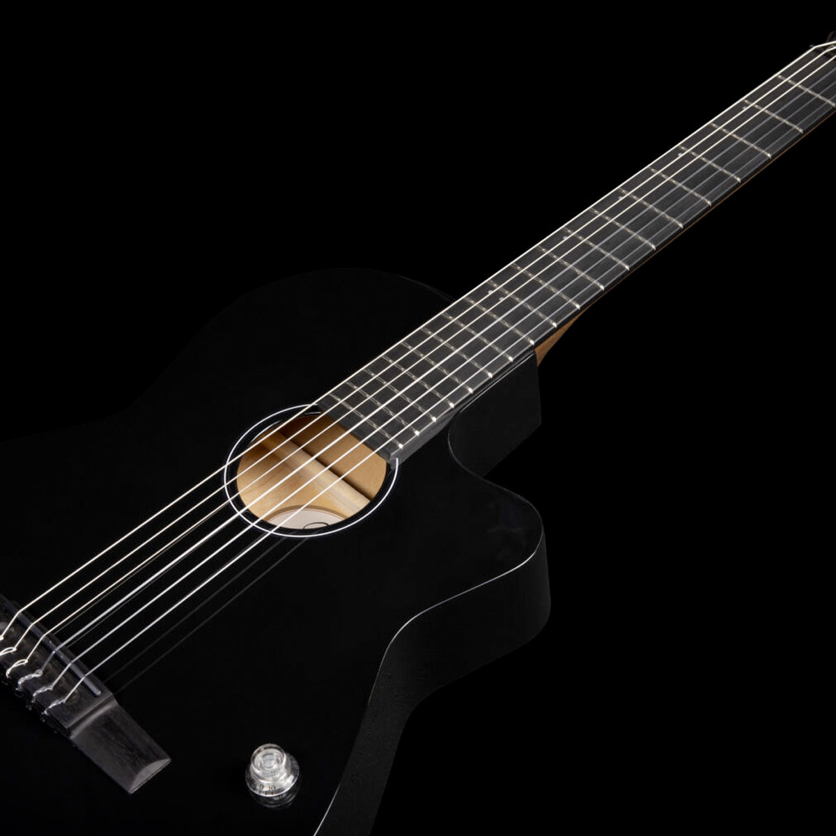 Godin Arena Pro Cutaway Bourbon Burst Nylon String Electro Guitar ~ Onyx Black with EQ, Electro Nylon Strung Guitar for sale at Richards Guitars.