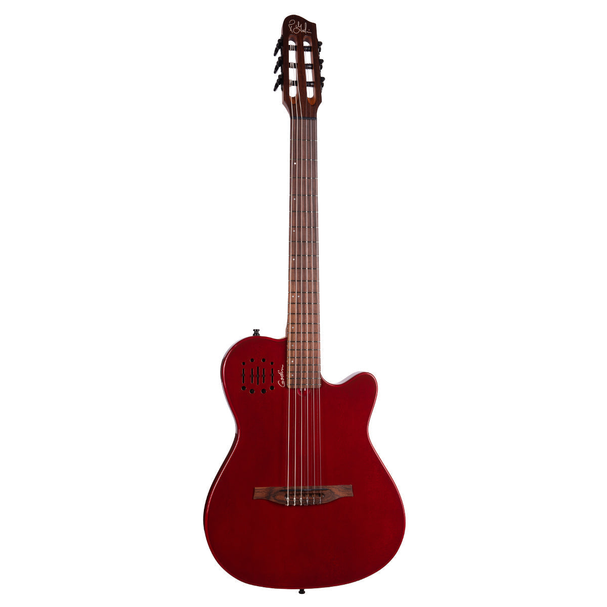 Godin Multiac Mundial Electric Guitar ~ Arctik Red, Electro Nylon Strung Guitar for sale at Richards Guitars.