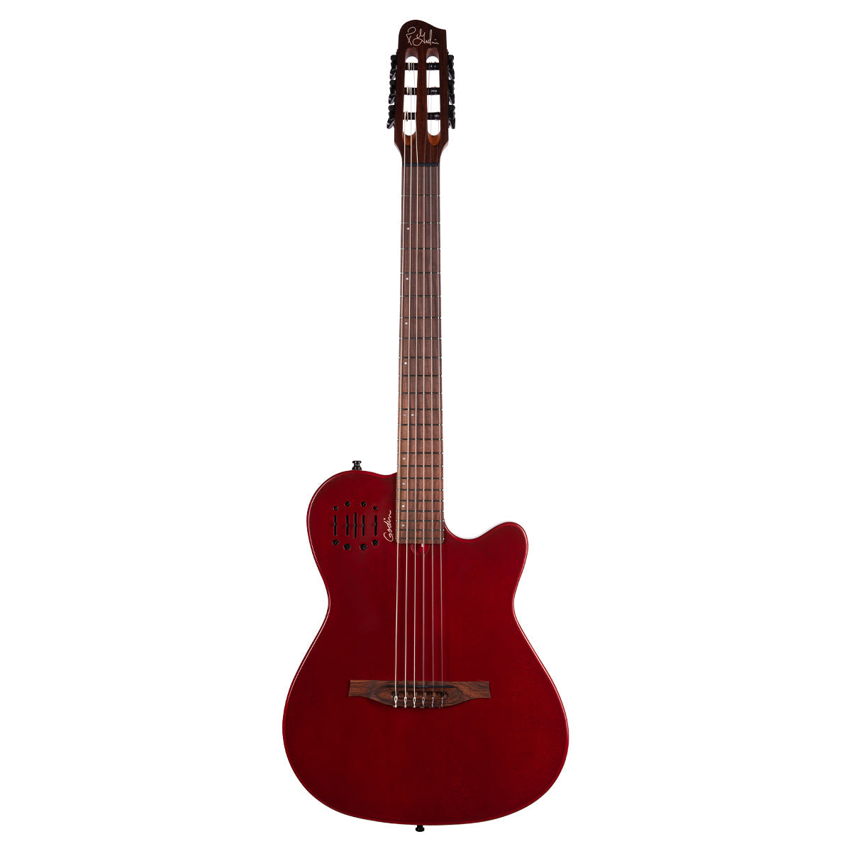 Godin Multiac Mundial Electric Guitar ~ Arctik Red, Electro Nylon Strung Guitar for sale at Richards Guitars.