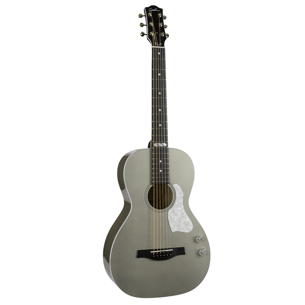 Godin Rialto JR HG Q-Discrete Electro-Acoustic Guitar with Bag ~ Satina Grey, Electro Acoustic Guitar for sale at Richards Guitars.