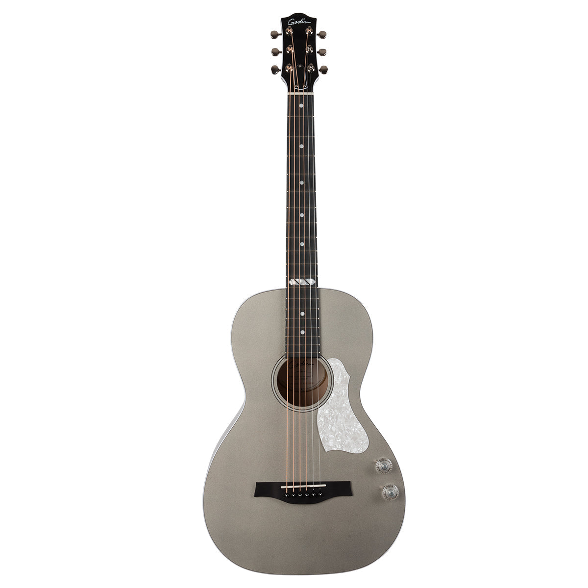 Godin Rialto JR HG Q-Discrete Electro-Acoustic Guitar with Bag ~ Satina Grey, Electro Acoustic Guitar for sale at Richards Guitars.