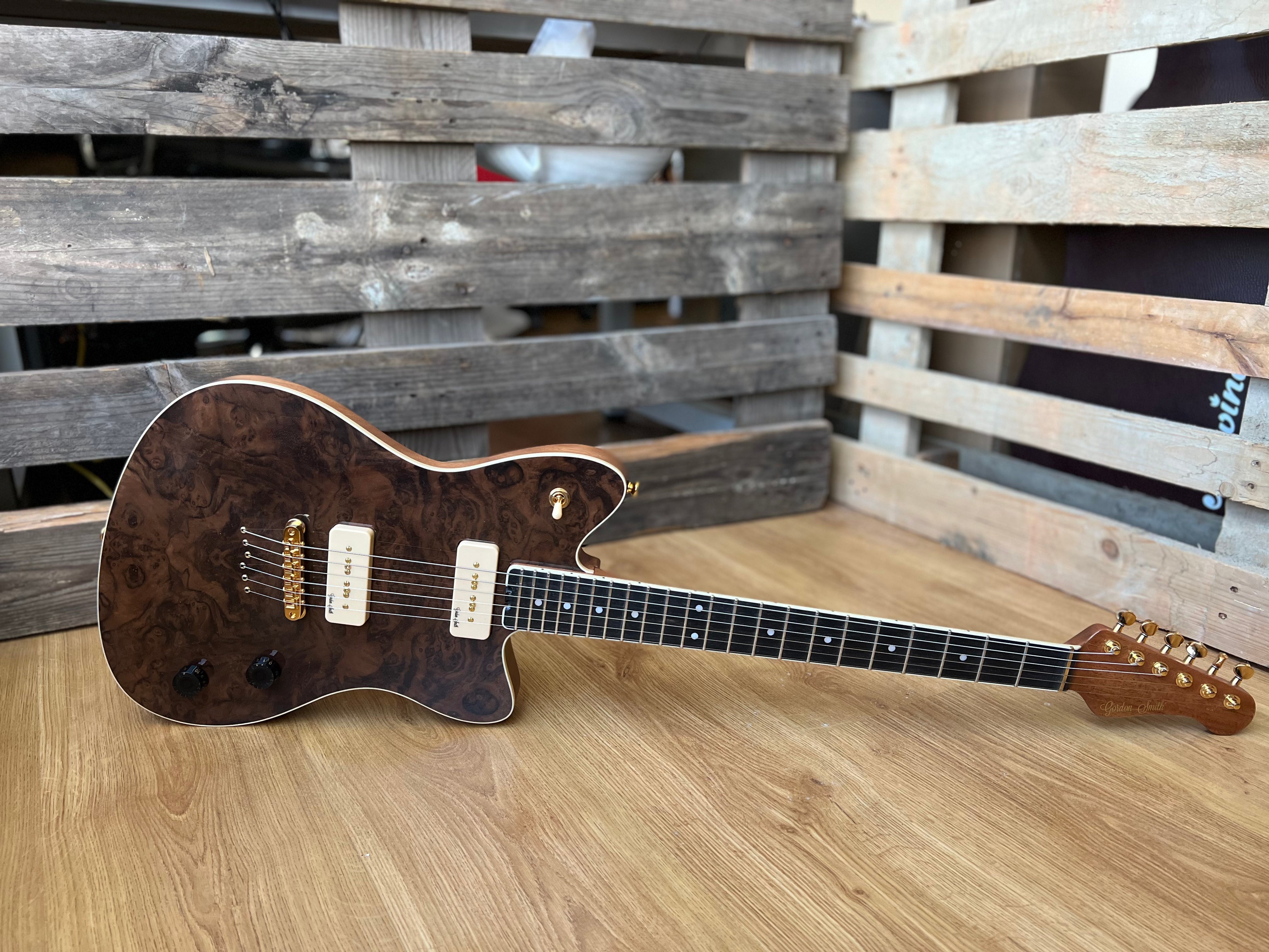 Gordon Smith Gatsby Deluxe Burled Walnut Custom, Electric Guitar for sale at Richards Guitars.