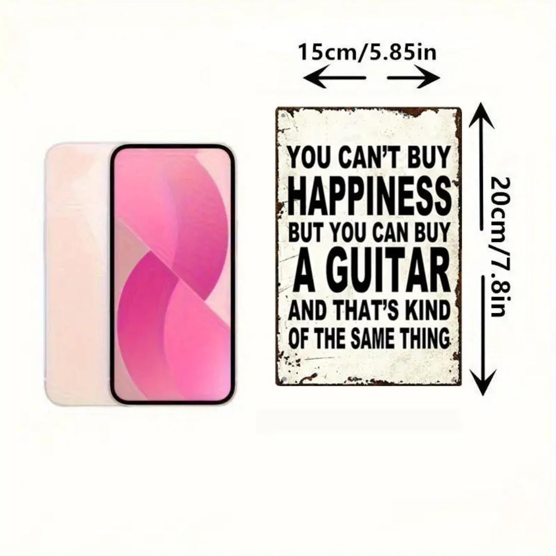 Guitar Wall Art "You Cant Buy Hapiness" Desktop / Wall Art, Accessory for sale at Richards Guitars.