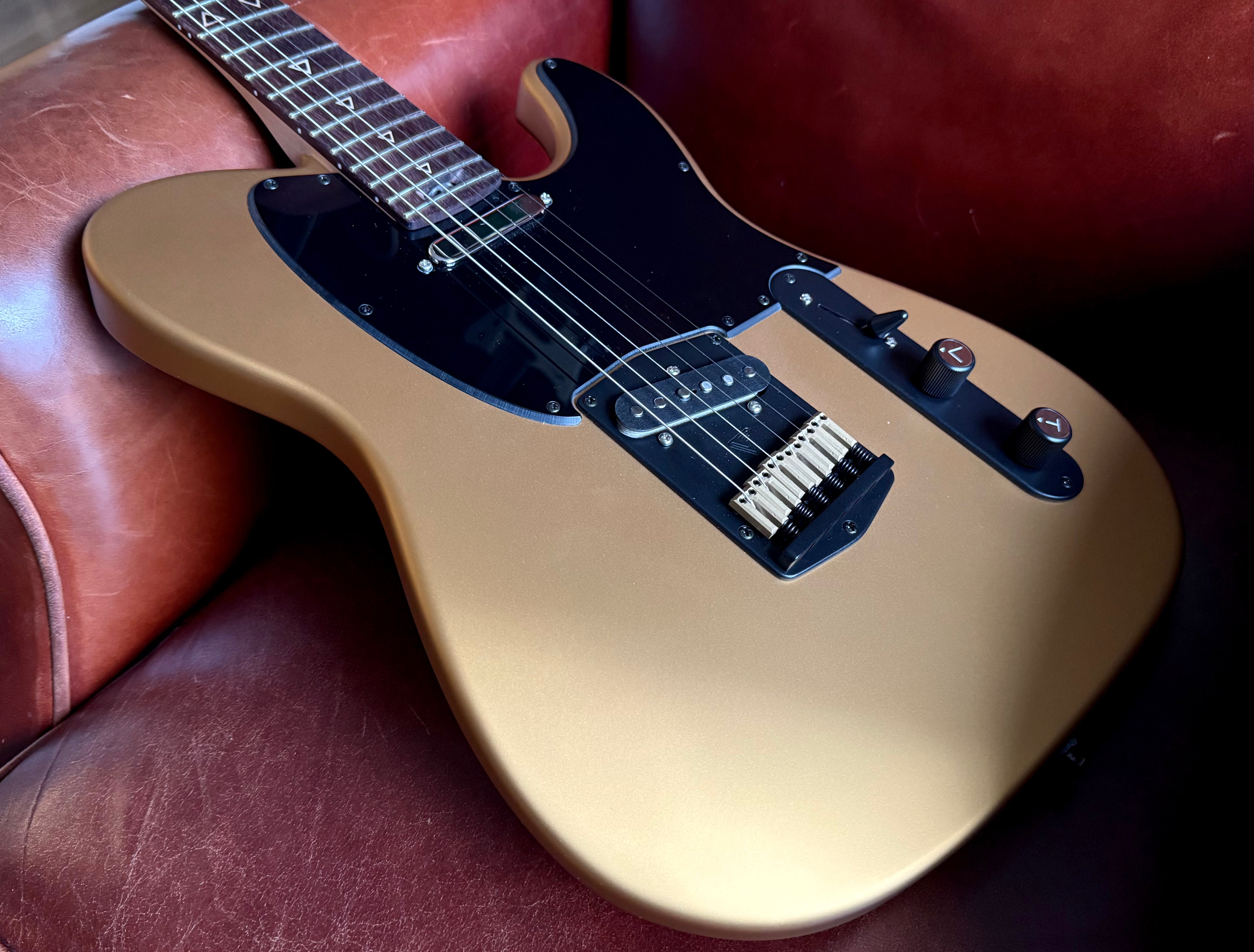 Valiant Titan Pure Gold Satin Electric Guitar With Stainless Steel Frets Upgrade