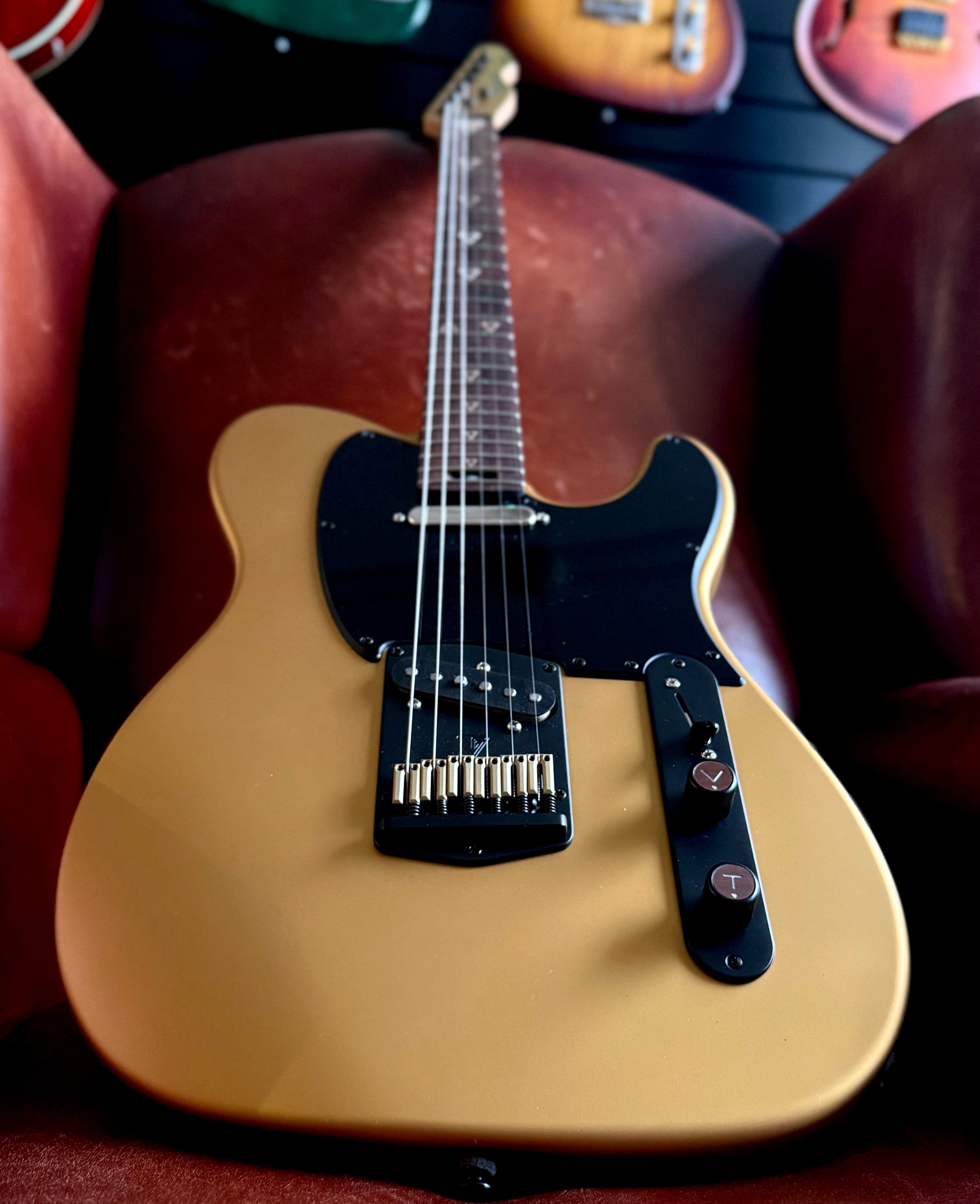 Valiant Titan Pure Gold Satin Electric Guitar With Stainless Steel Frets Upgrade