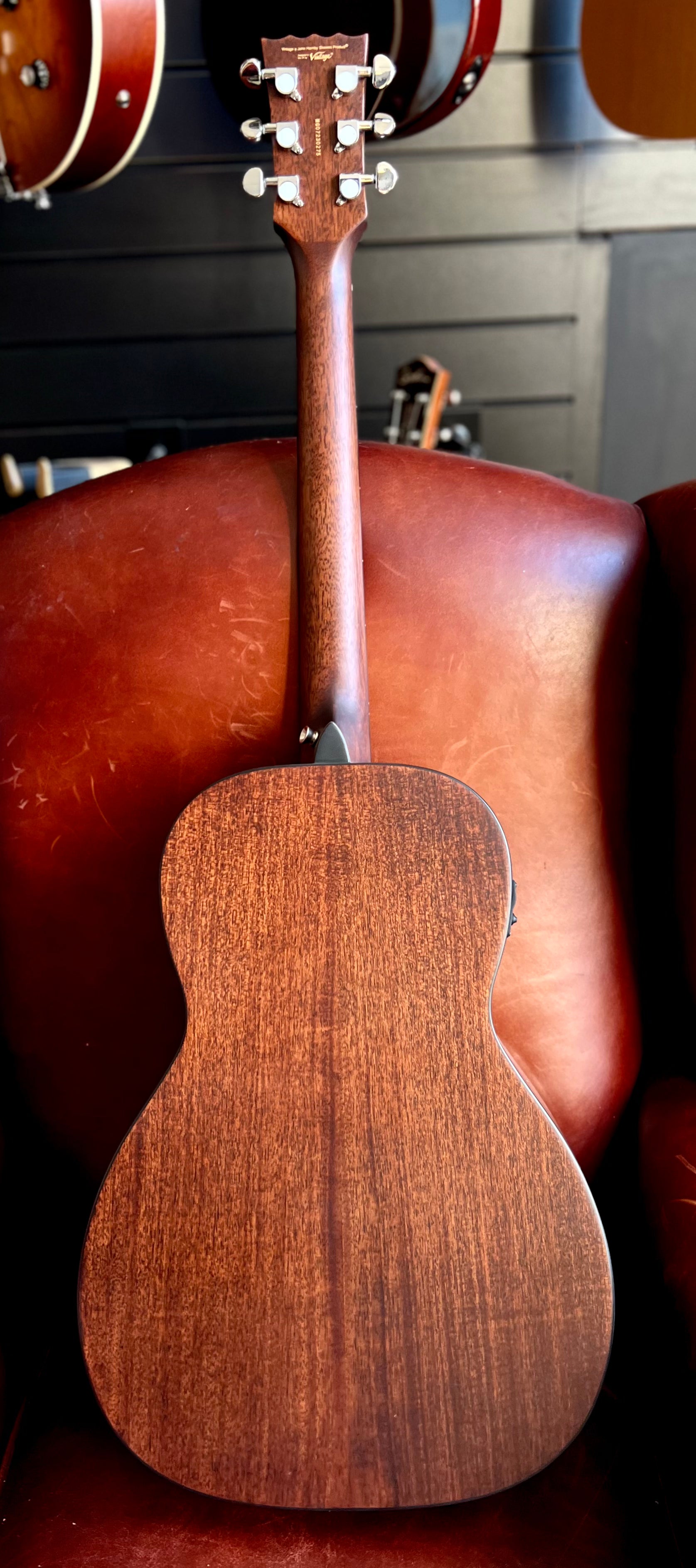 Vintage VE1800N  Series 'Parlour' Electro-Acoustic Guitar ~ Natural, Electro Acoustic Guitar for sale at Richards Guitars.