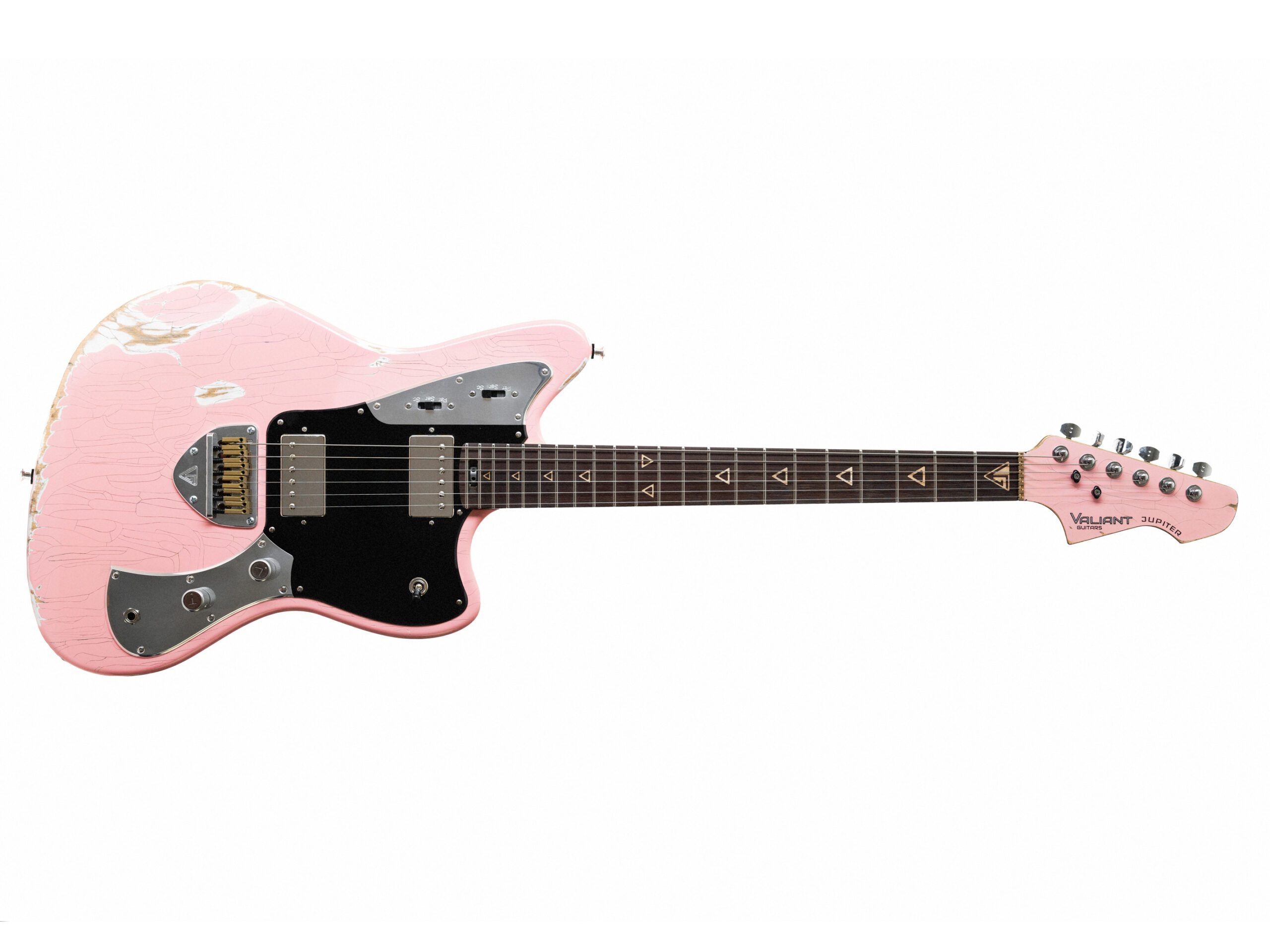 Valiant Jupiter Mola Pink Distressed, Electric Guitar for sale at Richards Guitars.