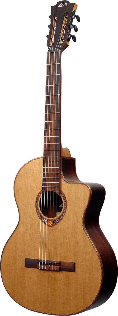 LAG OCCITANIA 118 OC118CE CLASSICAL CEDER CUTAWAY ELECTROACOUSTIC, Electro Nylon Strung Guitar for sale at Richards Guitars.