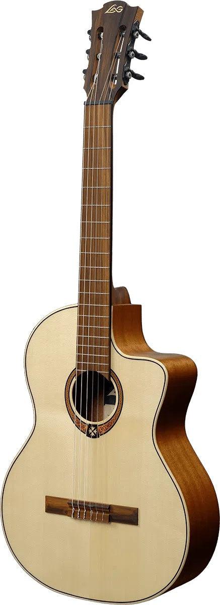 LAG OCCITANIA 88 OC88CE SPRUCE CLASSICAL CUTAWAY ELECTROACOUSTIC, Electro Nylon Strung Guitar for sale at Richards Guitars.