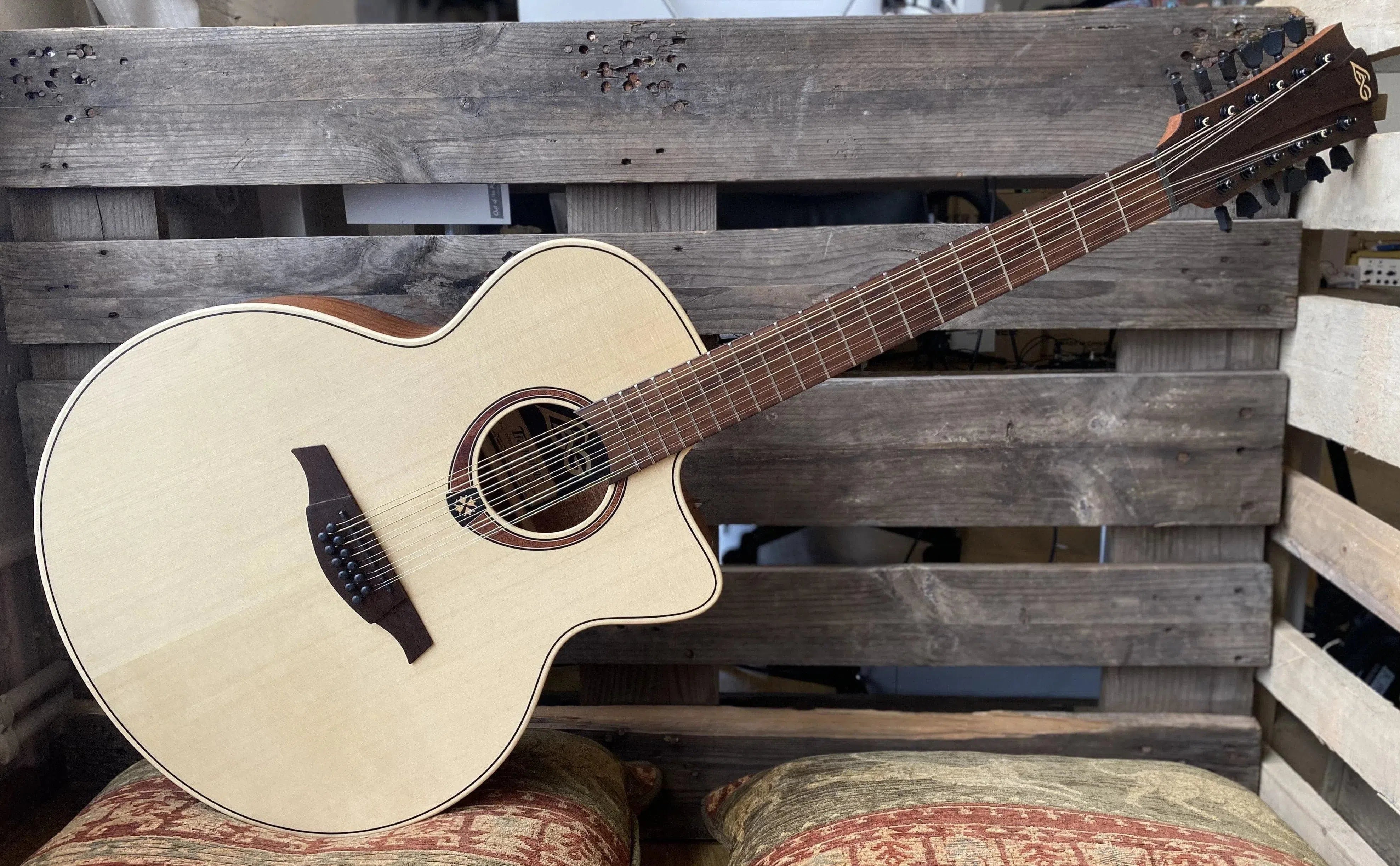 LAG T177 J12CE Jumbo Cutaway Electro Acoustic 12 String Guitar - Gorgeous!, Electro Acoustic Guitar for sale at Richards Guitars.