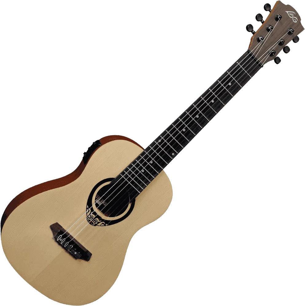 LAG TIKI GUITAR 150 TKT150E MINI GUITAR ACOUSTIC ELECTRIC, Bass Guitar for sale at Richards Guitars.