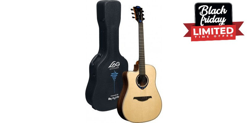 LAG TLHV30DCE Tramontane HyVibe 30 Left Handed with Hard Case, Electro Acoustic Guitar for sale at Richards Guitars.