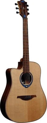 LAG Tramontane HyVibe 10 LH Natural Satin Finish with Luxury Bag, Electro Acoustic Guitar for sale at Richards Guitars.