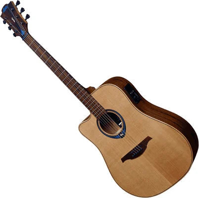 LAG Tramontane HyVibe 10 LH Natural Satin Finish with Luxury Bag, Electro Acoustic Guitar for sale at Richards Guitars.