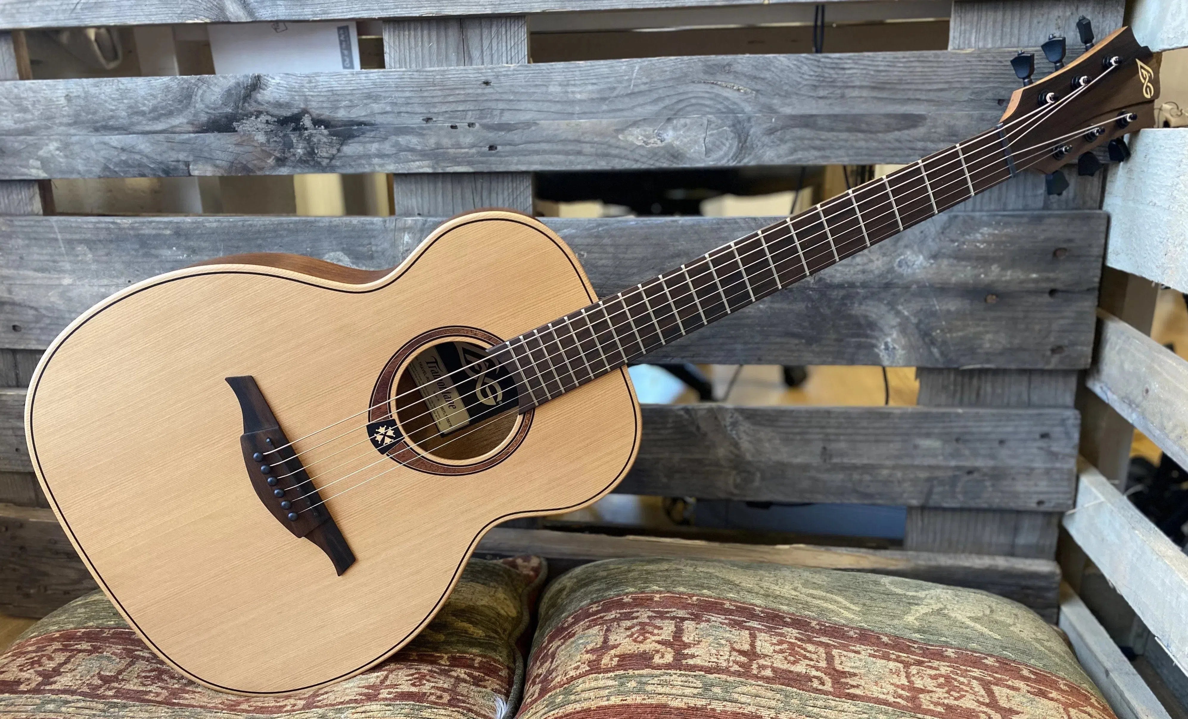 LAG Travel RC (Red Cedar) IMMENSE Short Scale, Smaller Body Acoustic Inc. High Quality Gig Bag, Acoustic Guitar for sale at Richards Guitars.