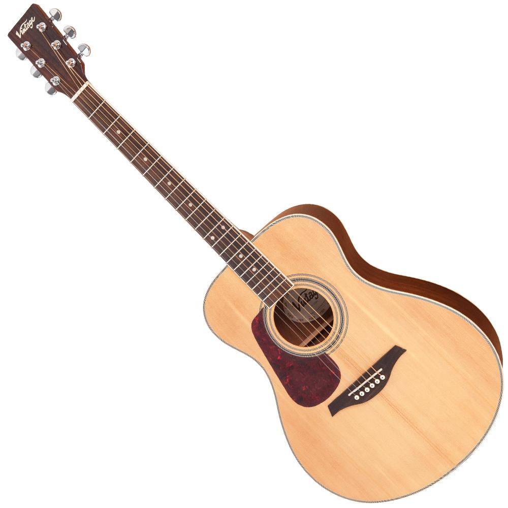 Vintage V300 Acoustic Guitar Outfit ~ Left Hand ~ Natural, Acoustic Guitar for sale at Richards Guitars.