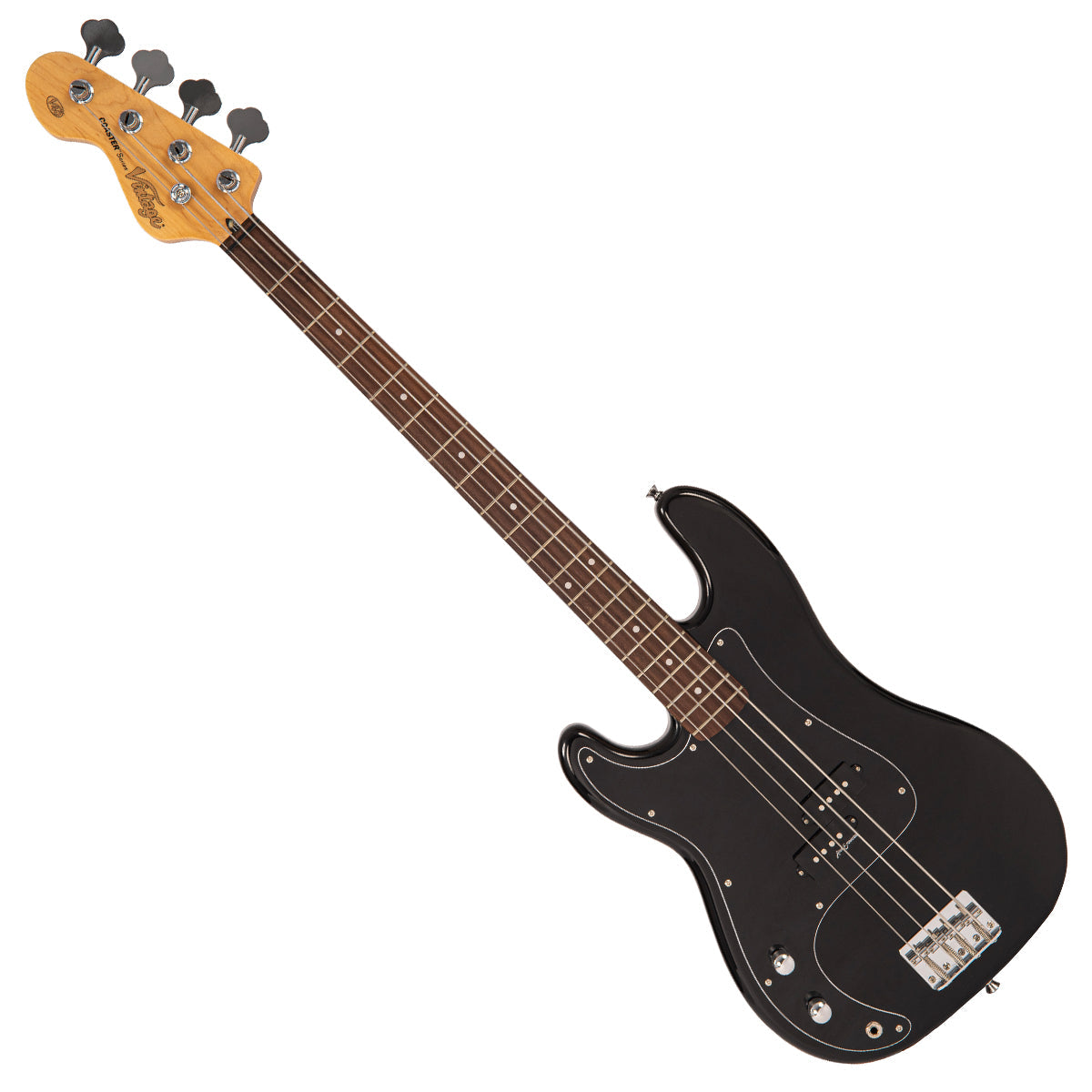 Vintage V40 Coaster Series Bass Guitar Pack ~ Left Hand Boulevard Black, for sale at Richards Guitars.