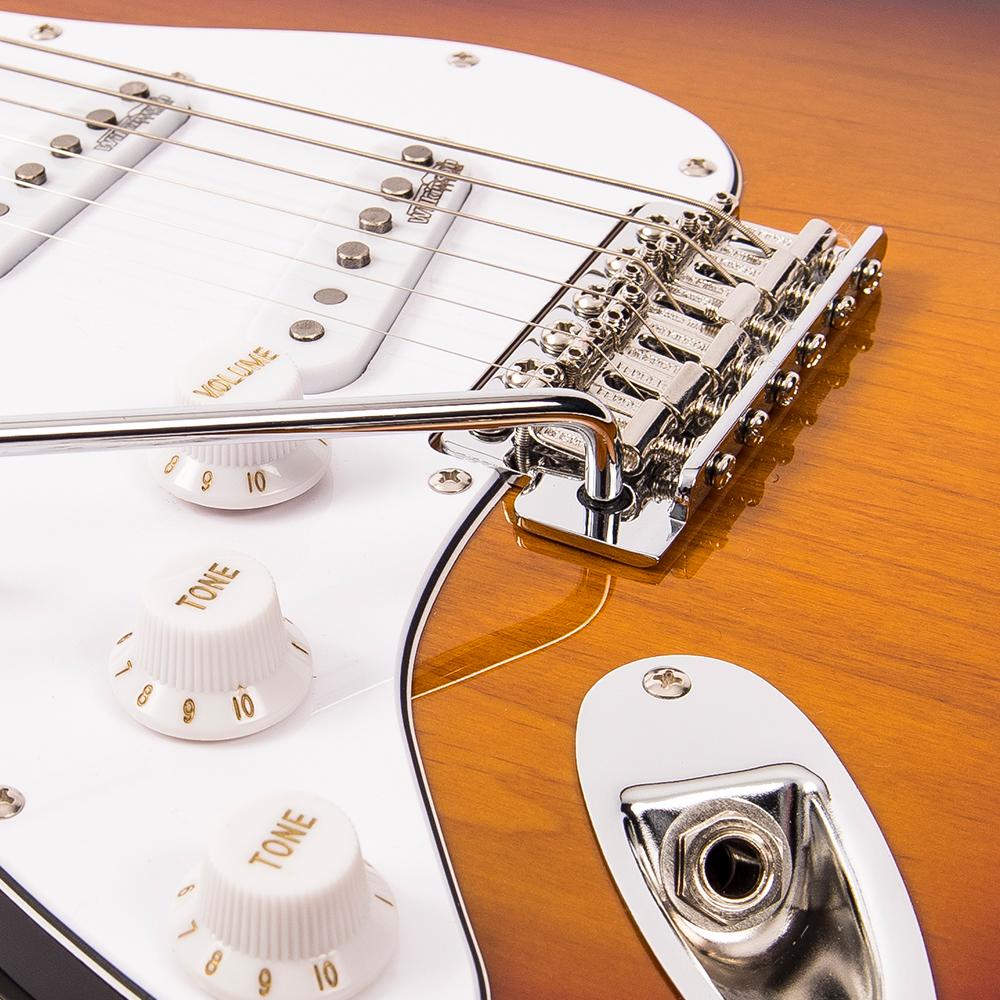 Vintage V6 ReIssued Electric Guitar ~ Left Hand Sunset Sunburst, for sale at Richards Guitars.