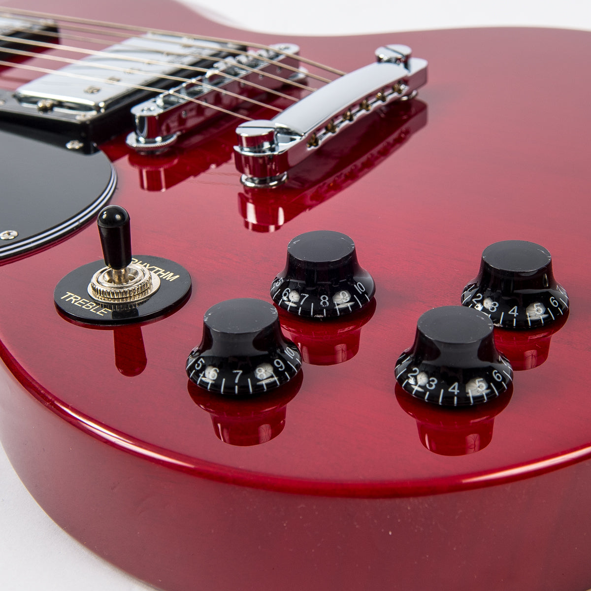 Vintage VS6 ReIssued Electric Guitar ~ Left Hand Cherry Red, Electric Guitar for sale at Richards Guitars.