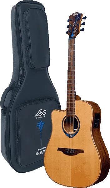 Lag HYVIBE 15 TLHV15DCE LEFTY, HYVIBE, CUTAWAY, SATIN, Electro Acoustic Guitar for sale at Richards Guitars.