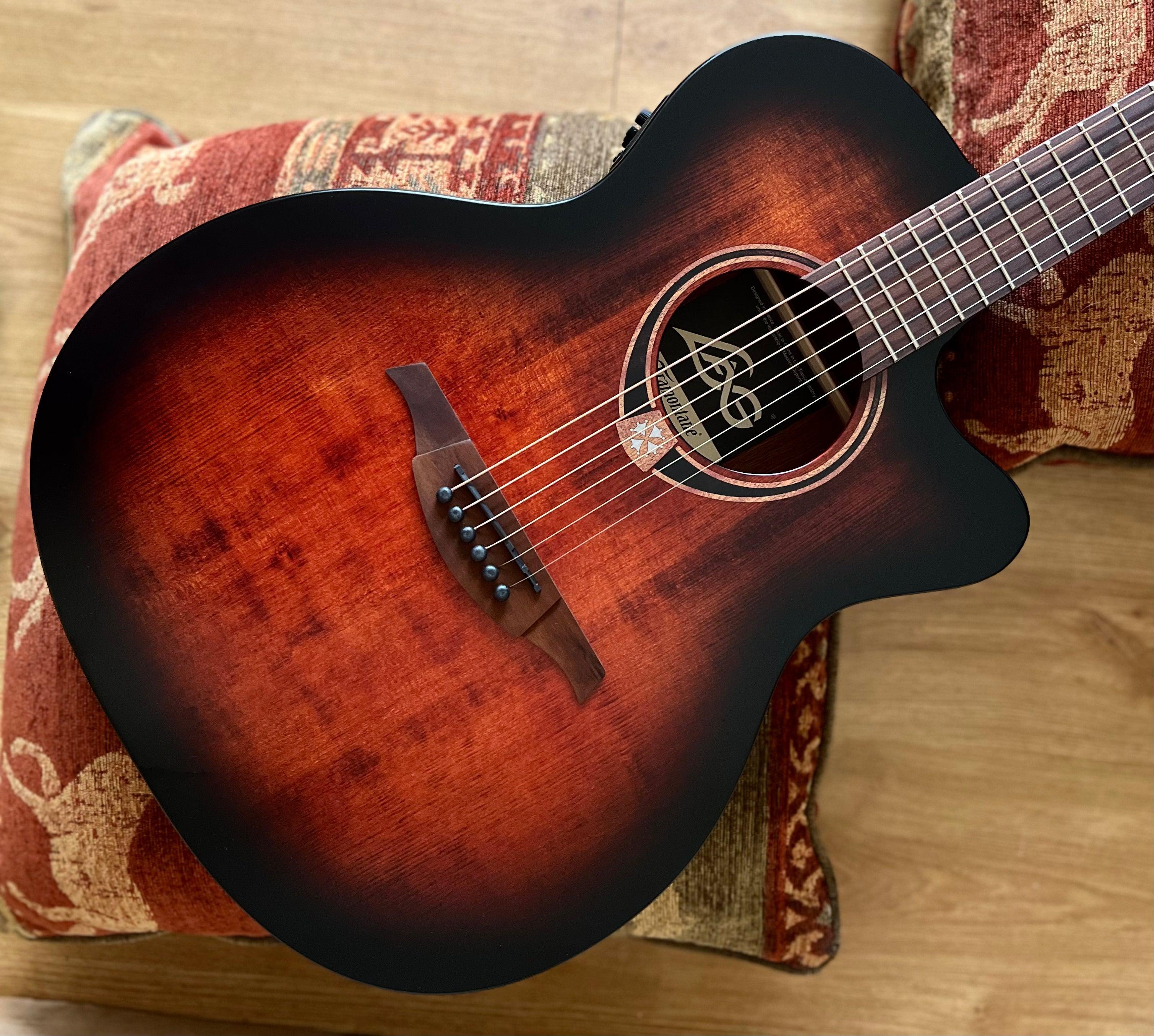 Lag T70ACE-B&B Auditorium Cutaway electro, Electro Acoustic Guitar for sale at Richards Guitars.