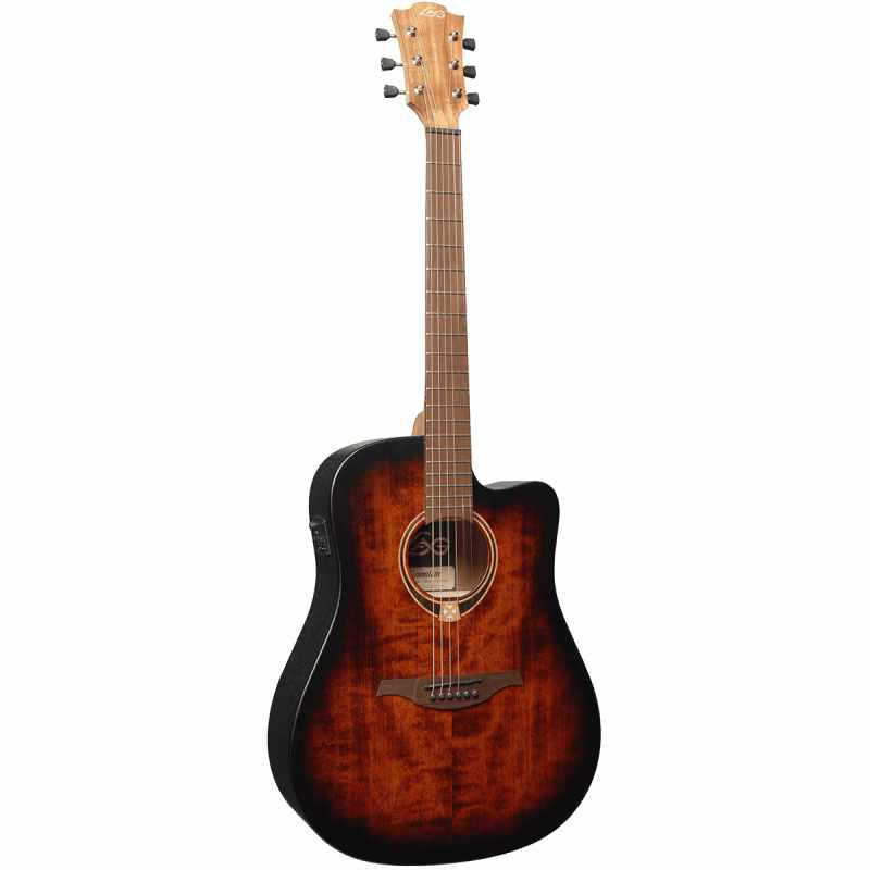 Lag T70DCE-B&B Lefty Dreadnought Cutaway electro, Electro Acoustic Guitar for sale at Richards Guitars.