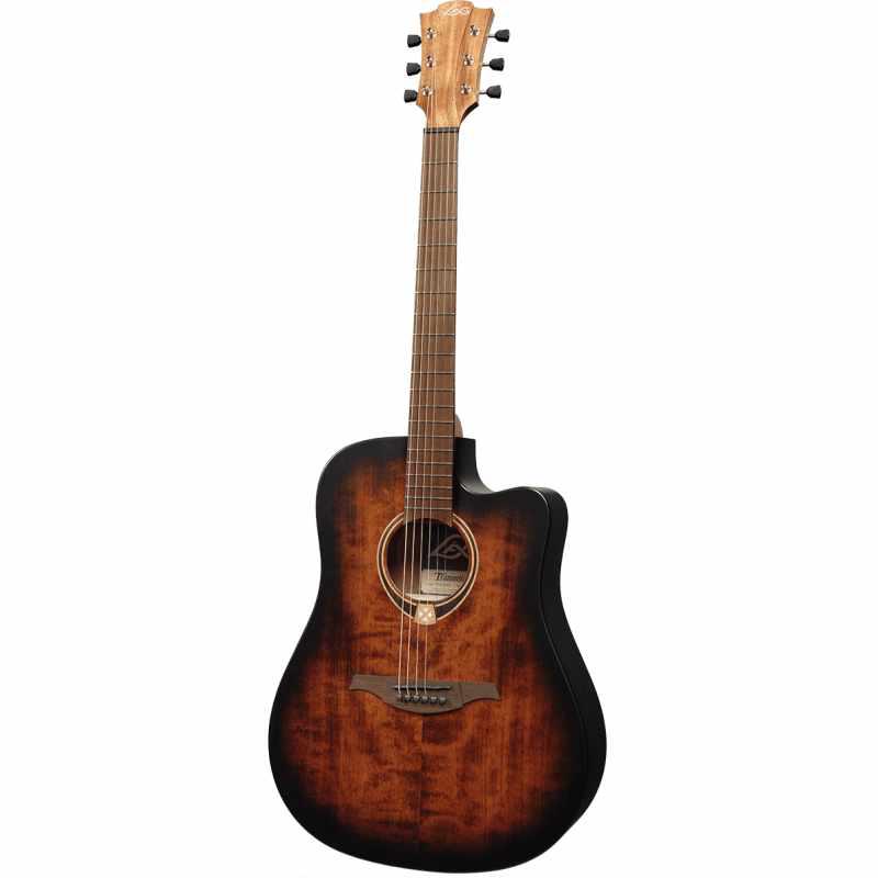 Lag T70DCE-B&B Lefty Dreadnought Cutaway electro, Electro Acoustic Guitar for sale at Richards Guitars.