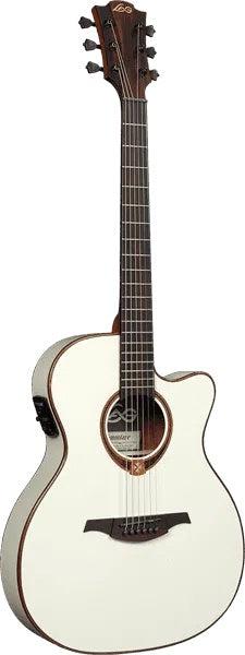 Lag TRAMONTANE 118 T118ASCE-IVO AUDITORIUM,SLIM,CUTAWAY,ELECTRO,IVORY, Electro Acoustic Guitar for sale at Richards Guitars.