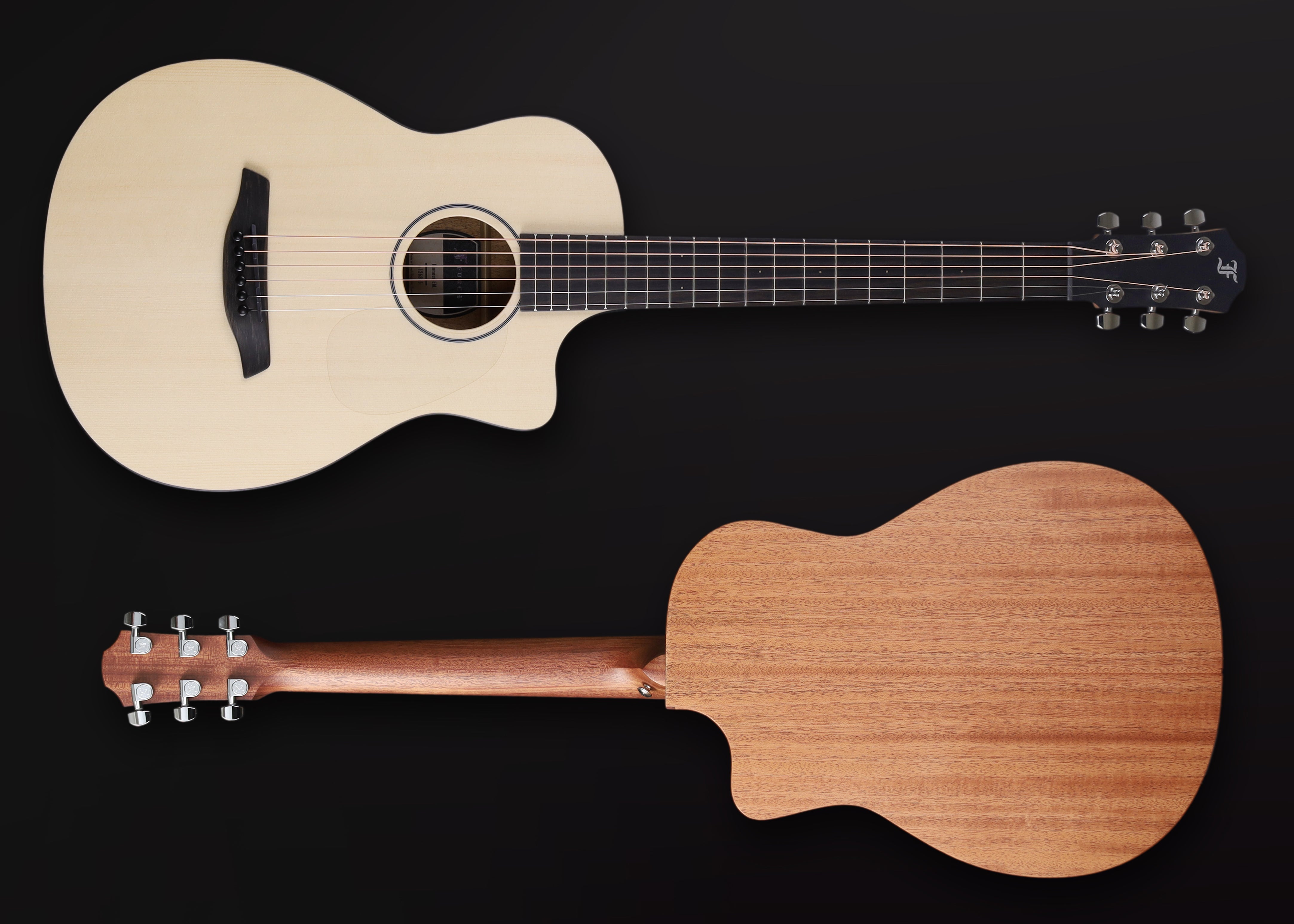Furch Pioneer EM: Engelmann spruce top with African mahogany back and sides. (Furch Mini / Travel Guitar) (2025 CNR Active Upgrade Model), Acoustic Guitar for sale at Richards Guitars.