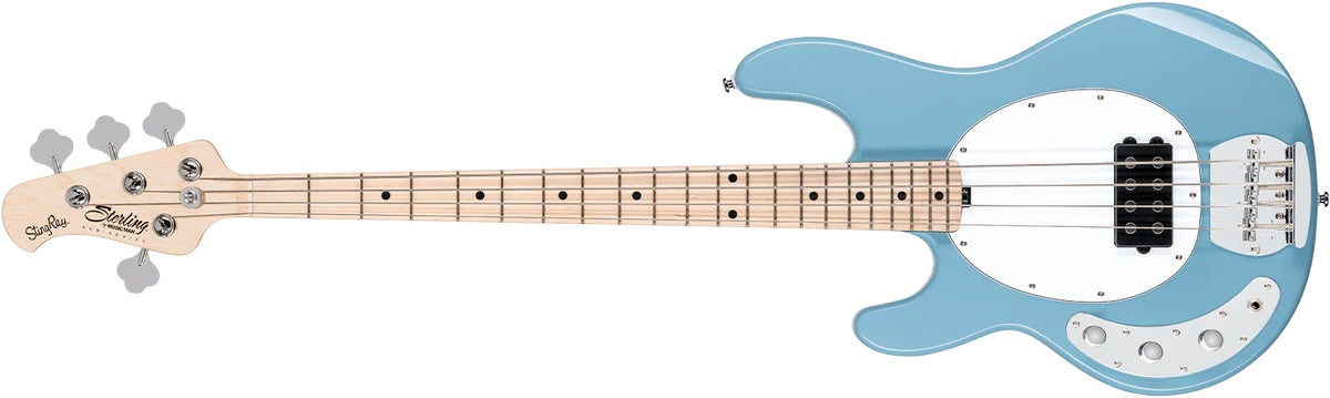 Sterling By Musicman SUB SRAY 4 CHOPPER BLUE LEFT HAND MAPLE F/B & NECK, Bass Guitar for sale at Richards Guitars.