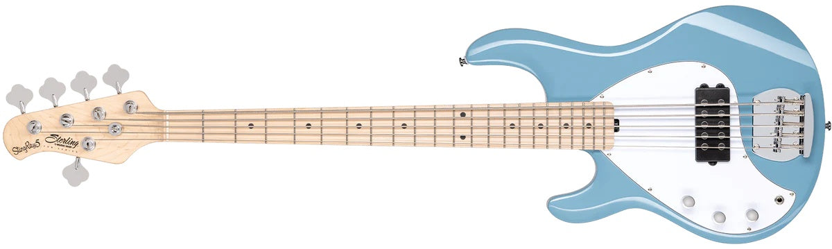 Sterling By Musicman SUB SRAY 5 LEFT HAND CHOPPER BLUE MAPLE F/B & NECK, Bass Guitar for sale at Richards Guitars.