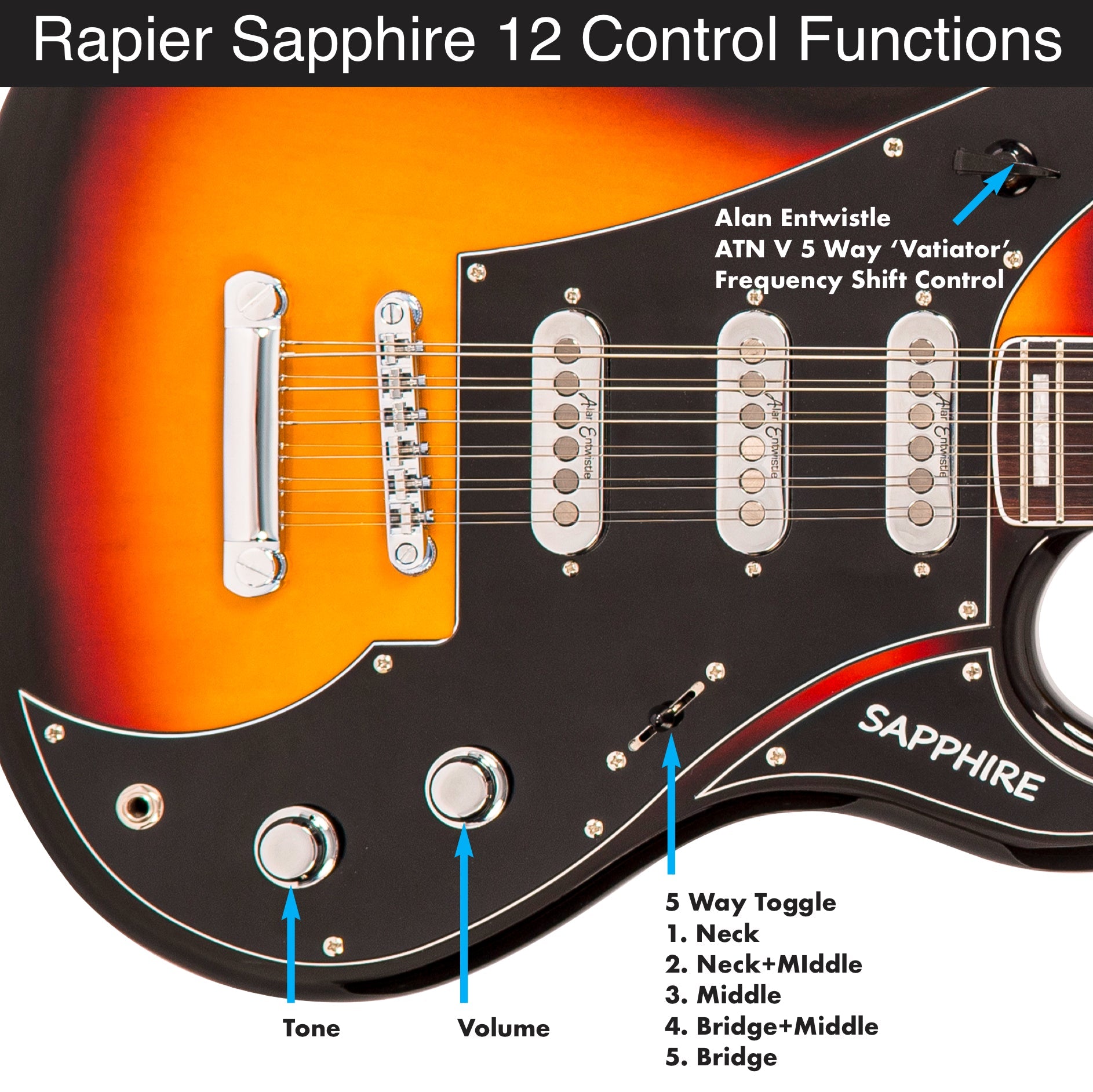 Rapier Saffire 12 String Electric Guitar ~ Vintage White, Electric Guitar for sale at Richards Guitars.