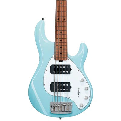 Sterling By Musicman SBMM SRAY 5 HH DAPHNE BLUE 5-STRING MN, Bass Guitar for sale at Richards Guitars.