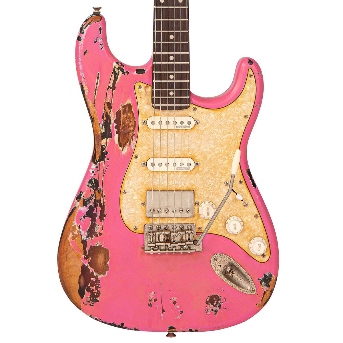 IN BUILD: - Vintage V6 ProShop Custom-Build ~ Radioactive Bubblegum Pink (Contact: Richards Guitars. www.rguitars.co.uk), Electric Guitar for sale at Richards Guitars.