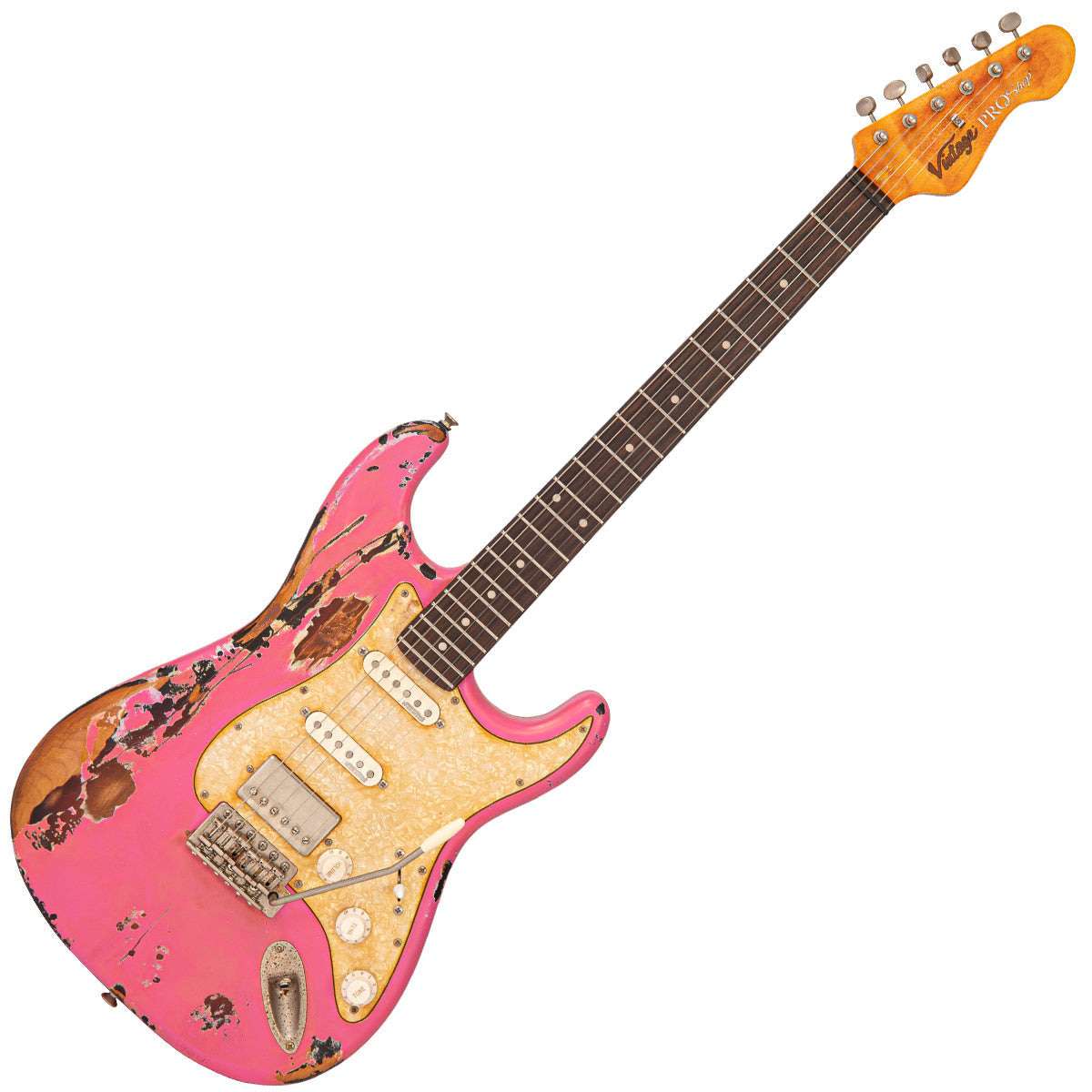IN BUILD: - Vintage V6 ProShop Custom-Build ~ Radioactive Bubblegum Pink (Contact: Richards Guitars. www.rguitars.co.uk), Electric Guitar for sale at Richards Guitars.