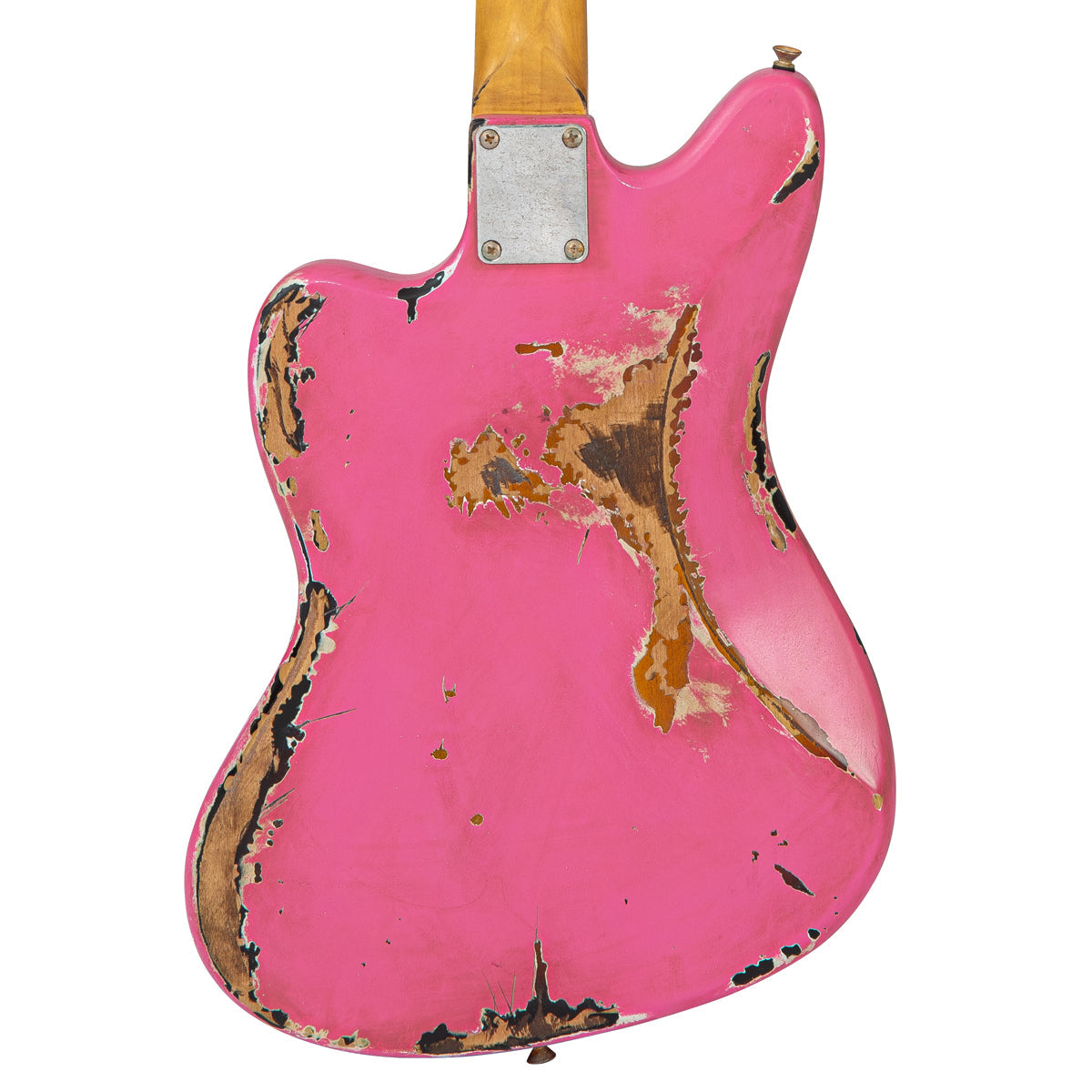 SOLD - Vintage V65 ProShop Custom-Build ~ Heavy Distress ~ Bubblegum Pink Over Sunburst, Electric Guitar for sale at Richards Guitars.